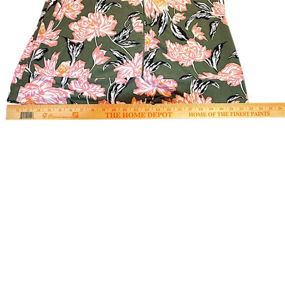 Roz & Ali XL Floral Knit Top Olive Green Coral Cap Sleeve Plus Size Summer - Picture 7 of 9